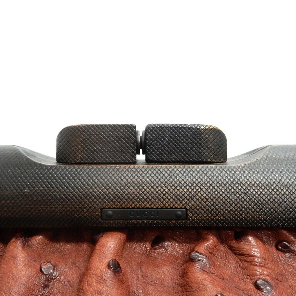 SALE! MINT! Gucci Ostrich Skin Shoulder Bag! - Picture 2 of 8